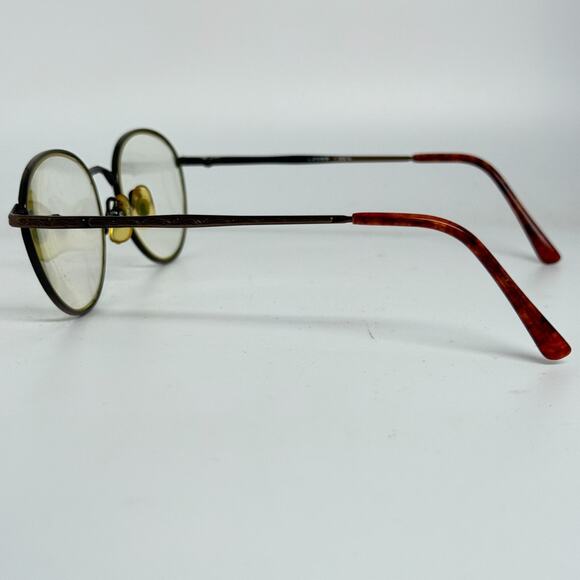 Brown eyeglasses Frames Round Gold 50-16-023 Frame Hong Kong H17788 - Picture 2 of 7